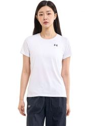 Under Armour Koszulka sportowa "Tech SSC" w kolorze białym rozmiar: L. Białe bluzki sportowe damskie Under Armour, l, bez wzorów, z materiału, bez ramiączek. Za 80.45 zł.