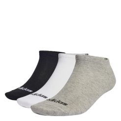 Cienkie skarpetki przed kostkę Linear – 3 pary. Białe skarpetki damskie Adidas, bez wzorów, z bawełny. Za 34.95 zł.