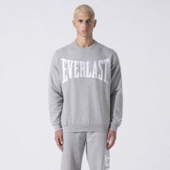 Oryginalny Sweter Z Okraglym Gorsetem Grey Melange Bawelna, Poliester. Szare swetry męskie Everlast, m, bez wzorów, z bawełny, bez kołnierzyka. Za 149.99 zł.