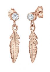 Elli Damskie kolczyki wiszące Pióro Boho z kryształem w srebrze próby 925 Sterling Silver Kolczyki 1 ct. Szare kolczyki damskie Elli, srebrne. Za 203.99 zł.