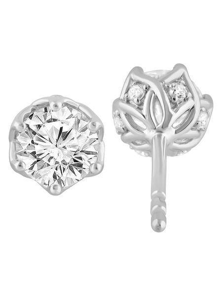 Diamonds lab grown Złote kolczyki-wkrętki z diamentami rozmiar: onesize. Szare kolczyki damskie Diamonds lab grown, z diamentem, złote. Za 2,696.99 zł.