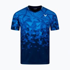 Koszulka dziecięca VICTOR T-53100 Jr. Niebieskie bluzki sportowe damskie VICTOR, z materiału, bez kołnierzyka, bez ramiączek. Za 129.99 zł.