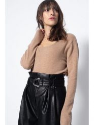 AUTHENTIC CASHMERE Kaszmirowy sweter "Lanfon" w kolorze beżowym rozmiar: XXL. Brązowe swetry klasyczne damskie AUTHENTIC CASHMERE, xxl, z kaszmiru, bez kołnierzyka. Za 256.70 zł.