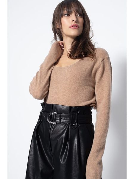 AUTHENTIC CASHMERE Kaszmirowy sweter "Lanfon" w kolorze beżowym rozmiar: S. Brązowe swetry klasyczne damskie AUTHENTIC CASHMERE, s, z kaszmiru, bez kołnierzyka. Za 404.65 zł.