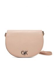 Calvin Klein Torebka Ck Hw Crossbody Saddle Bag K60K613236 Różowy. Czerwone listonoszki damskie CALVIN KLEIN, bez wzorów, ze skóry, bez dodatków. Za 339.99 zł.