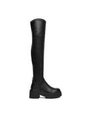 DeeZee Muszkieterki 13277-4 Czarny. Czarne kozaki damskie DeeZee, z materiału, bez obcasa, na płaskiej podeszwie. Za 249.99 zł.