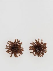 Okrągłe kolczyki z koralikami - brązowy. Brązowe kolczyki damskie Reserved. Za 69.99 zł.