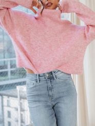 LA Angels Sweter w kolorze jasnoróżowym rozmiar: L. Różowe golfy damskie LA Angels, l, bez wzorów, bez ramiączek. Za 152.99 zł.