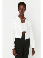 Trendyol Bluza w kolorze białym rozmiar: M. Białe bluzy z kapturem damskie Trendyol, m, z bawełny. Za 91.56 zł.
