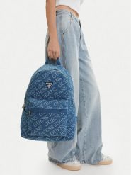 Guess Jeans Plecak CWBEO-GUESS-B-019-09 Niebieski. Niebieskie plecaki damskie Guess Jeans, z aplikacjami, z jeansu, sportowe. Za 279.99 zł.