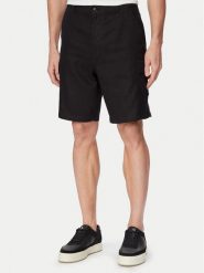 Calvin Klein Jeans Szorty materiałowe LV04RF610G Czarny Regular Fit. Czarne szorty męskie Calvin Klein Jeans, z jeansu, bez kołnierzyka. Za 409.99 zł.
