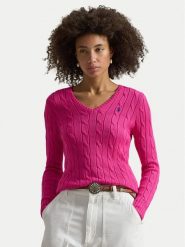 Polo Ralph Lauren Sweter 211971870509 Różowy Slim Fit. Czerwone swetry klasyczne damskie Polo Ralph Lauren, xs, z bawełny, bez kołnierzyka. Za 949.99 zł.