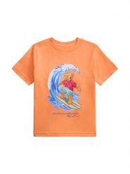 Polo Ralph Lauren T-Shirt 322B13589001 Pomarańczowy Regular Fit. Brązowe t-shirty chłopięce Polo Ralph Lauren, bez wzorów, z bawełny, bez ramiączek. Za 249.99 zł.