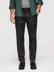 Spodnie męskie chino SLIM FIT z delikatną teksturą - czarne V3 - Rozmiar: XXL. Czarne spodnie materiałowe męskie Ombre Clothing, bez wzorów, z bawełny, biznesowe. W wyprzedaży za 265.99 zł.