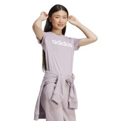 Koszulka z krótkim rękawem damska ADIDAS Gym & Pilates. Białe bluzki damskie Adidas, l, bez wzorów, z bawełny, bez ramiączek. W wyprzedaży za 69.99 zł.