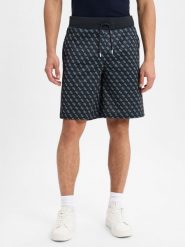 GUESS Bermudy Mężczyźni Bawełna czarny wzorzysty, XL. Czarne szorty męskie Guess, z aplikacjami, z bawełny. Za 329.95 zł.