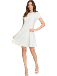Heine Sukienka w kolorze białym rozmiar: 36. Białe sukienki damskie Heine, bez wzorów, bez kołnierzyka, bez ramiączek, mini. Za 130.99 zł.