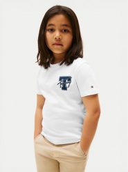 Tommy Hilfiger T-Shirt Varsity Graphic KB0KB09868 Biały Regular Fit. Białe t-shirty chłopięce Tommy Hilfiger, bez wzorów, z bawełny, bez ramiączek. Za 89.99 zł.