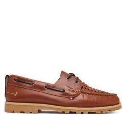 Półbuty Tommy Hilfiger. Brązowe półbuty męskie Tommy Hilfiger, bez zapięcia. Za 569.99 zł.