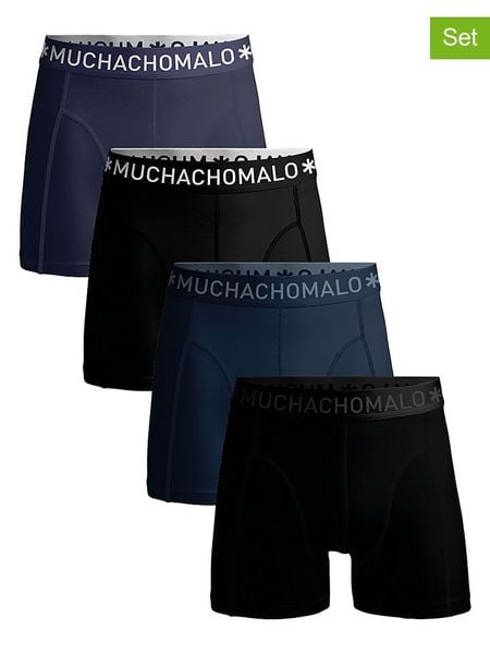 Muchachomalo Bokserki (4 pary) w kolorze czarnym i granatowym rozmiar: XL. Czarne bokserki męskie Muchachomalo, bez wzorów. Za 154.95 zł.