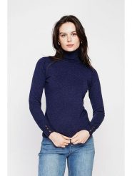 C& Jo Golf w kolorze granatowym rozmiar: 42. Niebieskie golfy damskie C& Jo, bez wzorów, ze splotem, bez ramiączek. Za 117.45 zł.