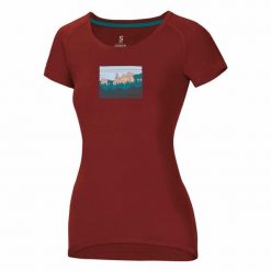 Koszulka damska Ocun Raglan. Czerwone bluzki damskie Ocun, xl, bez wzorów, bez kołnierzyka. Za 178.50 zł.