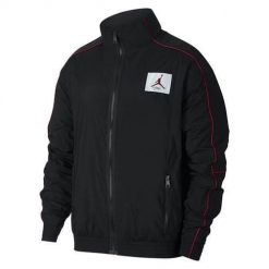 Kurtka uniwersalna męska Nike Jordan Flight Warmup Jacket. Czarne kurtki treningowe męskie Nike, m, bez wzorów, z syntetyku, do biegania. Za 399.00 zł.