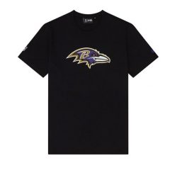 T-Shirt NFL Baltimore Ravens New Era Logo Noir. Białe t-shirty męskie New Era, m, bez wzorów, z bawełny, bez kołnierzyka. Za 174.00 zł.