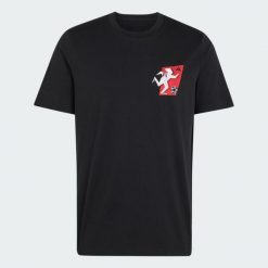 KOSZULKA Z GRAFIKĄ PREDATOR. Czarne t-shirty sportowe męskie Adidas, uniwersalny, z bawełny, bez ramiączek, do piłki nożnej. Za 149.00 zł.