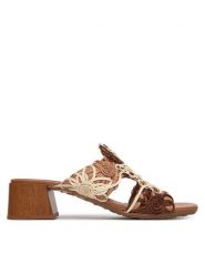 Hispanitas Klapki HV264841 C001 Brązowy. Brązowe klapki damskie Hispanitas, bez wzorów, z materiału, bez obcasa. Za 549.99 zł.