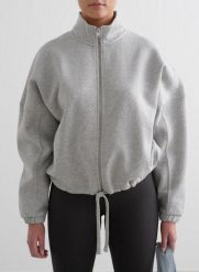 Damska bluza na zamek, stójka, mieszanka bawełny Campus Sweat szary melanż. Szare bluzy bez kaptura damskie Aim'n, l, z bawełny. Za 381.00 zł.