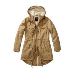 Parka dla kobiet Brandit Marsh Lake. Brązowe parki damskie Brandit, xs, z aplikacjami, z futra. Za 438.50 zł.