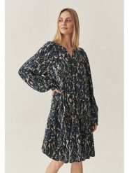 TATUUM Sukienka w kolorze granatowo-beżowym rozmiar: 42. Niebieskie sukienki damskie Tatuum, bez wzorów, z wiskozy, bez kołnierzyka, bez ramiączek, midi. Za 187.52 zł.