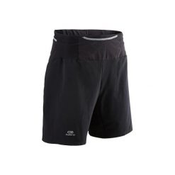 Spodenki do biegania męskie. Czarne szorty męskie KALENJI, bez wzorów, z elastanu. Za 59.99 zł.