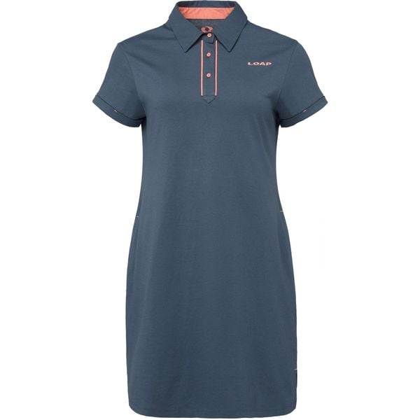 Sukienka damska LOAP BARDA 100% bawełna, niebieska, M. Brązowe sukienki damskie LOLË, na lato, m, bez wzorów, z bawełny, klasyczne, bez kołnierzyka, bez ramiączek, sportowe. Za 94.11 zł.