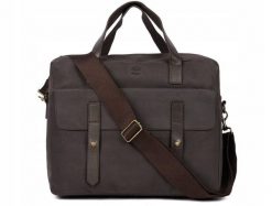 Miejska skórzana torba podróżna na ramię Timberland Briefcase. Brązowe torebki klasyczne damskie Timberland, bez wzorów, z materiału, bez dodatków. Za 379.00 zł.