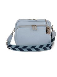 Anna Morellini Skórzana torebka "Erminia" w kolorze błękitnym - 22 x 17 x 9 cm rozmiar: onesize. Niebieskie torebki klasyczne damskie Anna Morellini, bez wzorów, z materiału, bez dodatków. Za 260.99 zł.