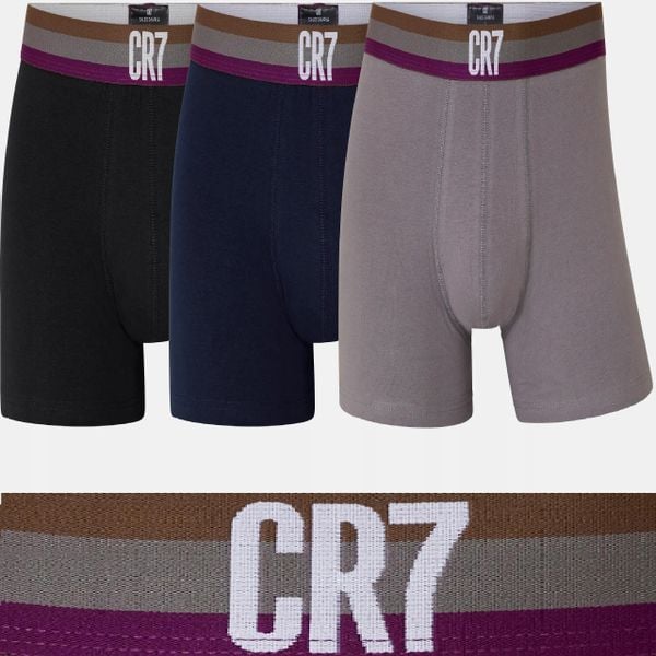 BOKSERKI MĘSKIE CRISTIANO RONALDO CR7 3-PAK XL. Bokserki męskie CR7 Cristiano Ronaldo, bez wzorów, z bawełny. Za 114.18 zł.