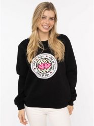 Zwillingsherz Bluza "Romy" w kolorze czarnym rozmiar: L/XL. Czarne bluzy z nadrukiem damskie Zwillingsherz, l. Za 246.53 zł.