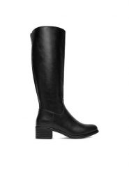 Clara Barson Kozaki CEO-WS6319-06 Czarny. Czarne kozaki damskie Clara Barson, z materiału, bez obcasa, na słupku. Za 219.99 zł.