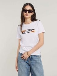 G-Star Koszulka w kolorze białym rozmiar: L. Białe bluzki damskie G-Star, l, bez wzorów, z bawełny, retro, bez kołnierzyka, bez ramiączek. Za 66.00 zł.