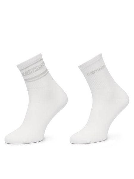 Calvin Klein Skarpety długie 701241453 Biały. Białe skarpetki damskie CALVIN KLEIN, bez wzorów, z bawełny. Za 64.99 zł.