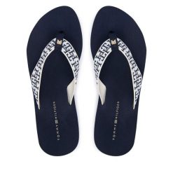 Japonki Tommy Hilfiger. Niebieskie klapki damskie Tommy Hilfiger, bez wzorów, bez obcasa. Za 189.99 zł.