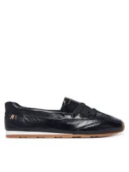 Tommy Hilfiger Baleriny Bella Ballet Sneaker FW0FW09449 Czarny. Czarne baleriny damskie Tommy Hilfiger, bez wzorów, ze skóry, bez obcasa. Za 449.99 zł.