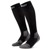 Wysokie skarpety hikingowe kompresyjne dla mężczyzn z lekką amortyzacją CEP. Czarne skarpetki damskie CEP, bez wzorów, z elastanu. Za 209.00 zł.