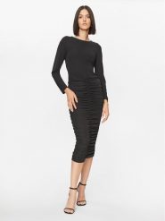 Dixie Sukienka koktajlowa AIDRTNDA Czarny Slim Fit. Czarne sukienki damskie Dixie, m, bez wzorów, z syntetyku, wizytowe, bez kołnierzyka, bez ramiączek. Za 599.99 zł.