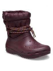 Crocs Kozaki zimowe "Classic Neo Puff Luxe" w kolorze fioletowym rozmiar: 34/35. Różowe kozaki damskie Crocs, z materiału, bez obcasa. Za 184.46 zł.