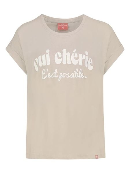 Eight2Nine Koszulka w kolorze beżowym rozmiar: M. Brązowe bluzki damskie Eight2Nine, m, bez wzorów, z bawełny, bez kołnierzyka, bez ramiączek. Za 43.99 zł.