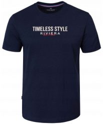 T-Shirt (Koszulka) Męska - Pako Jeans - Granatowa, Niewielki Nadruk. Niebieskie t-shirty męskie Pako Jeans, l, bez wzorów, z bawełny, bez kołnierzyka. Za 69.00 zł.