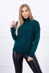 Sweter z wywijanym golfem morski. Zielone golfy damskie KESI, l, bez wzorów, z wełny, bez ramiączek. Za 139.05 zł.